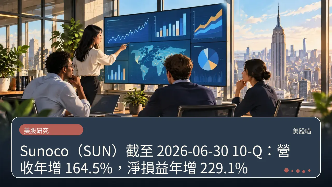 Sunoco(SUN)截至 2026-06-30 10-Q:營收年增 164.5%,淨損益年增 229.1%主題插畫