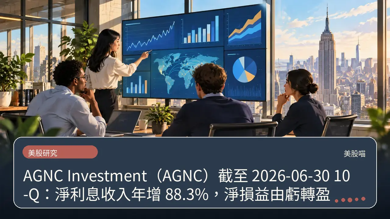 AGNC Investment（AGNC）截至 2026-06-30 10-Q：淨利息收入年增 88.3%，淨損益由虧轉盈主題插畫