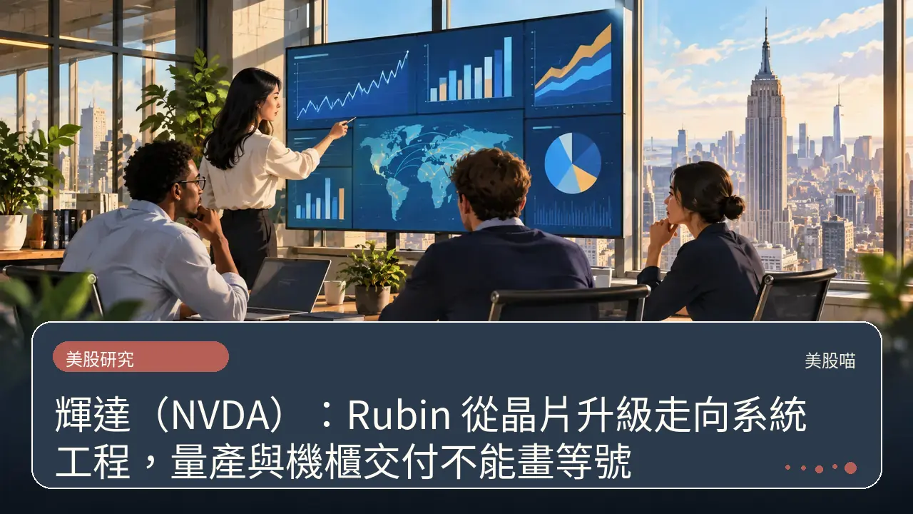 輝達（NVDA）：Rubin 從晶片升級走向系統工程，量產與機櫃交付不能畫等號主題插畫