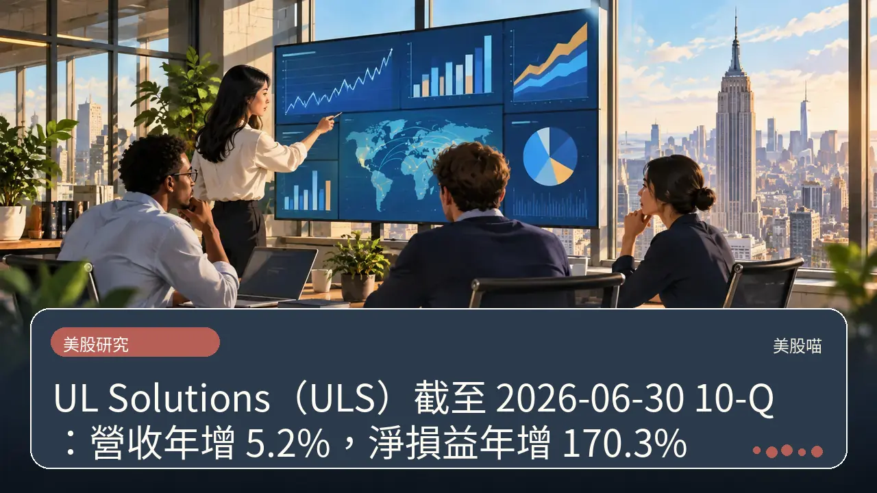 UL Solutions（ULS）截至 2026-06-30 10-Q：營收年增 5.2%，淨損益年增 170.3%主題插畫