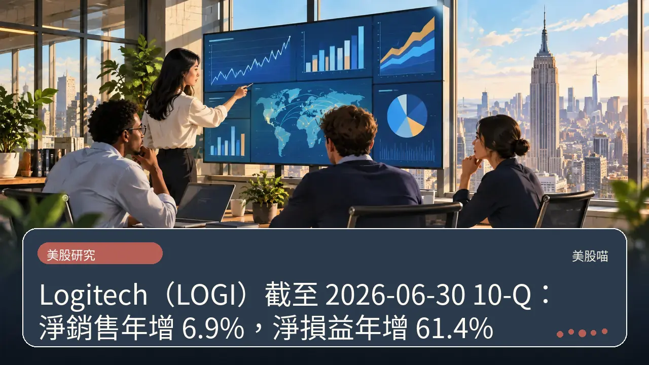 Logitech(LOGI)截至 2026-06-30 10-Q:淨銷售年增 6.9%,淨損益年增 61.4%主題插畫