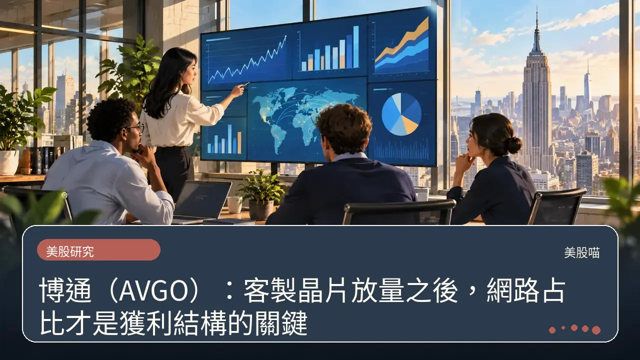 博通（AVGO）：客製晶片放量之後，網路占比才是獲利結構的關鍵主題插畫