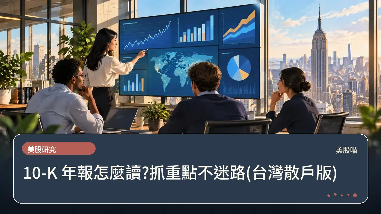 10-K 年報怎麼讀?抓重點不迷路(台灣散戶版)主題插畫