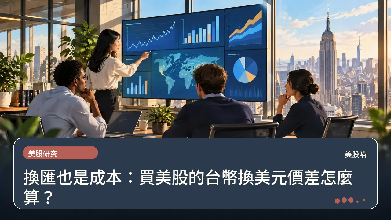 換匯也是成本:買美股的台幣換美元價差怎麼算?主題插畫