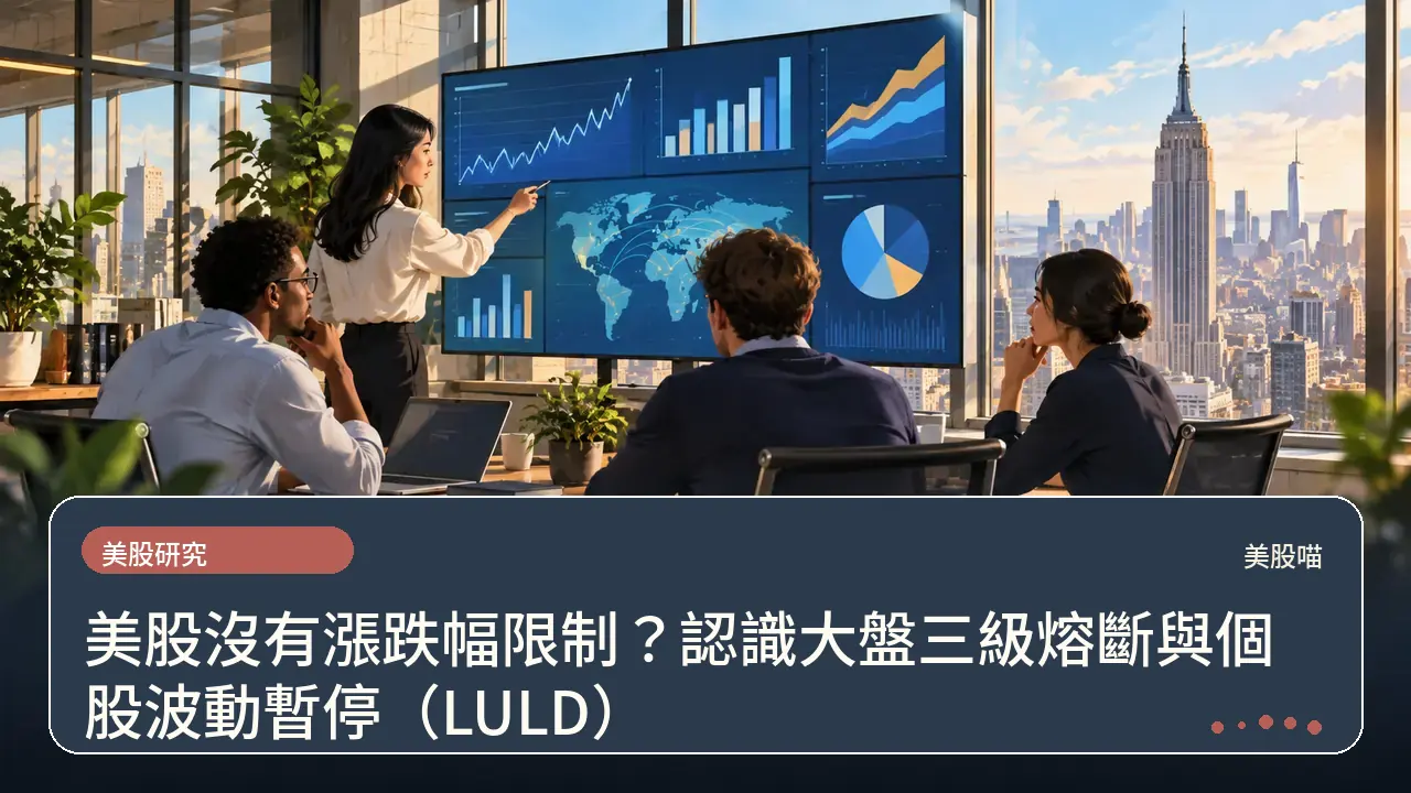 美股沒有漲跌幅限制?認識大盤三級熔斷與個股波動暫停(LULD)主題插畫